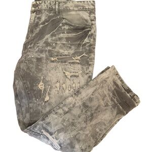 Urban Edge Distressed Skinny Jeans - Charcoal 44 x 32